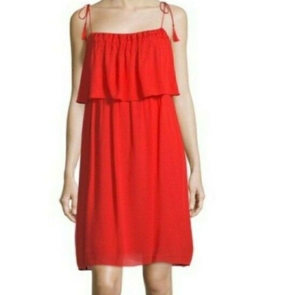 Laundry by Shelli Segal Orange Gauze Spaghetti Strap Sundress Size 10